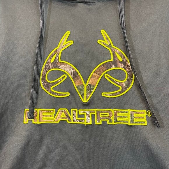 RealTree Performance Hoodie Men’s Large Grey Camouflage Embroidered Sweatshirt - Picture 4 of 11